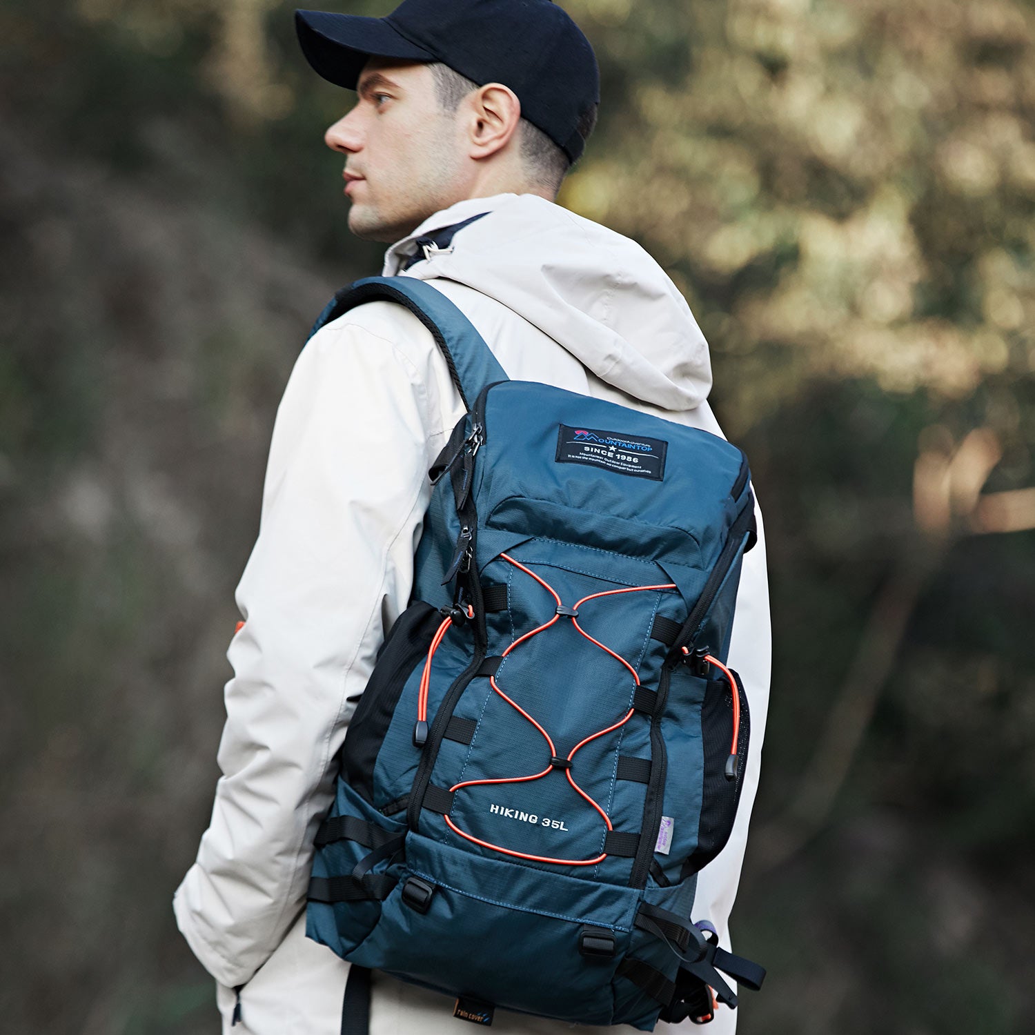 Blue hiking backpack,35L backpack for man woman,travel backpack for men