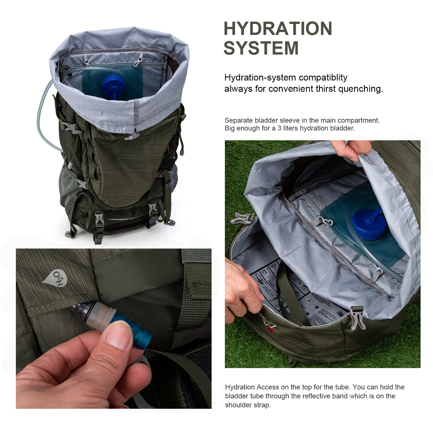 Backpacking Hydration system,Main Compartment